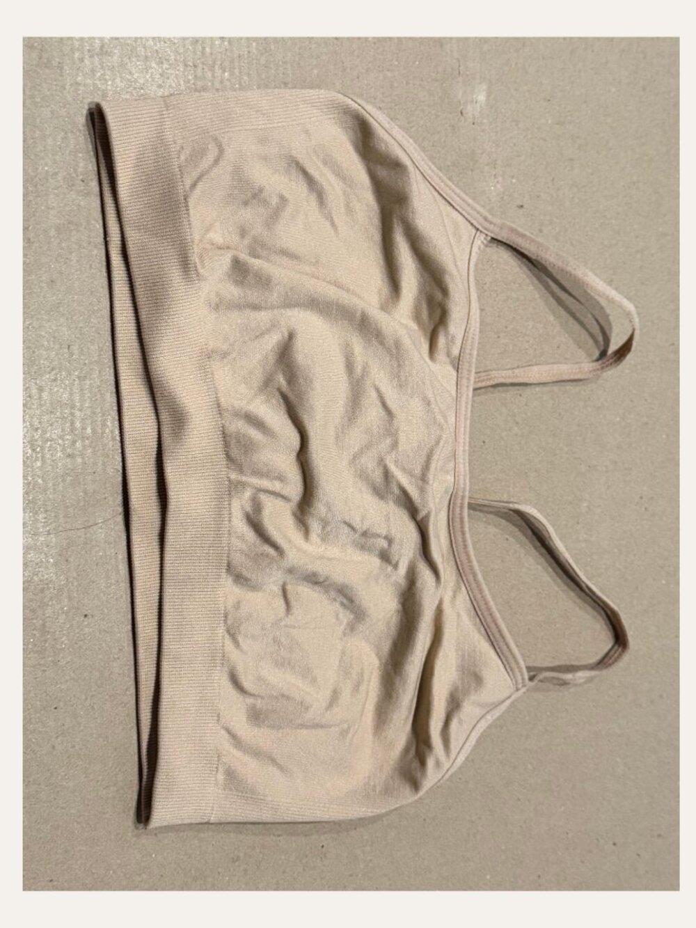 Splits59 Sports Bra XS Beige Nude Minimal Workout Bra Athleisure